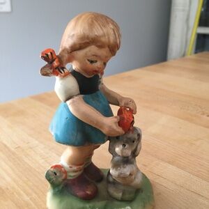 Vintage Girl and Dog Figurine